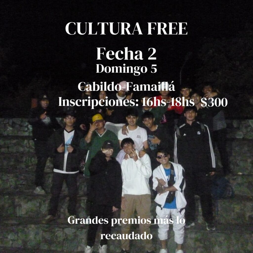 Este domingo se realizara la segunda fecha del evento «Cultura Free»