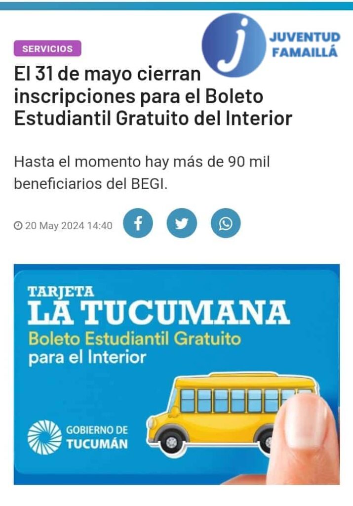 Ultimo día para inscripción del boleto estudiantil gratuito