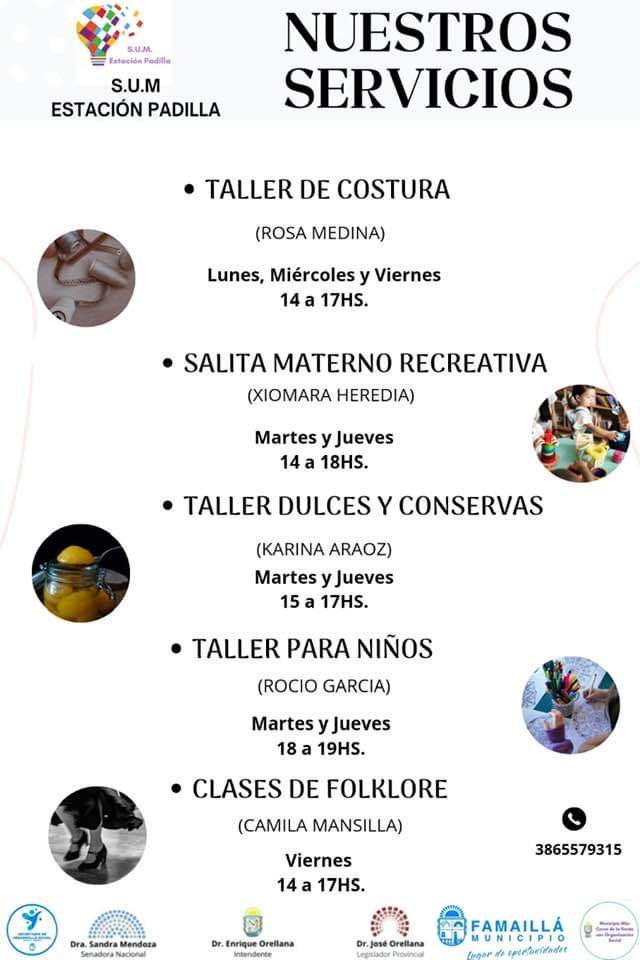 🌟El S.U.M Estación Padilla invita a participar de sus diferentes actividades🌟