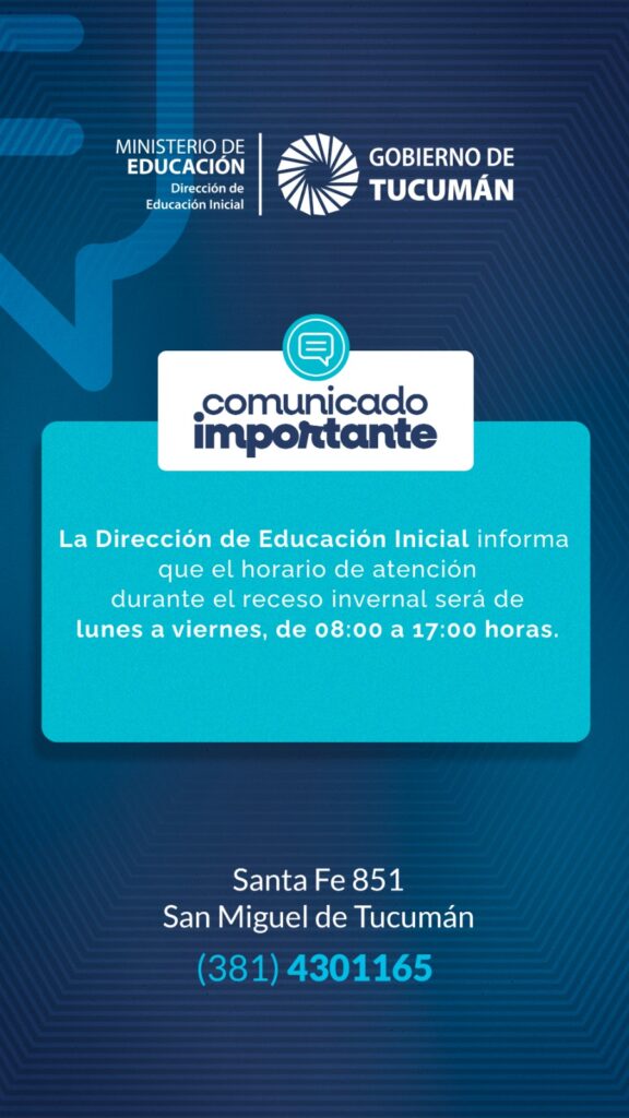 Comunicado del Ministerio de Educación: Horarios de Atención durante el Receso Invernal