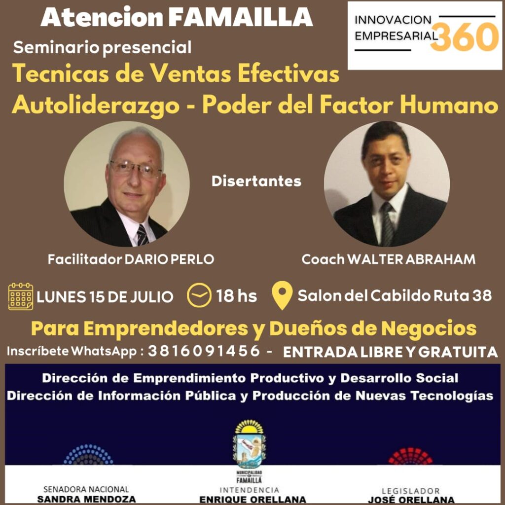 Seminario de Técnicas de Ventas Efectivas: Autoliderazgo y Poder del Factor Humano en el centro de la capacitación