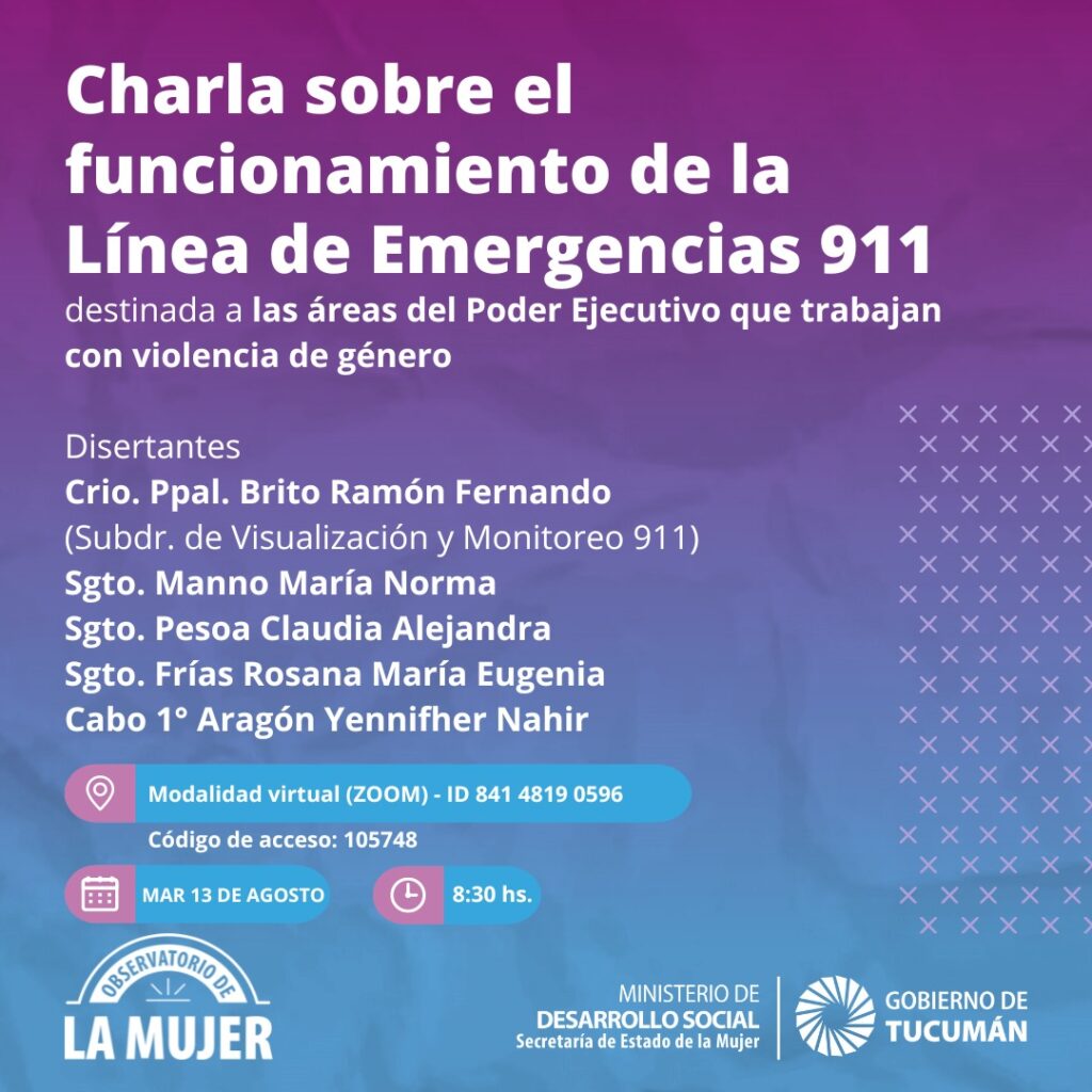 Charla Informativa sobre el Funcionamiento de la Línea de Emergencias 911 para el Poder Ejecutivo en Materia de Violencia de Género