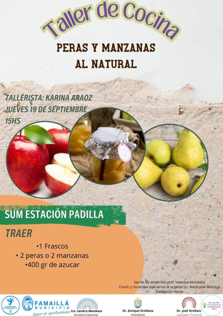 Taller de cocina en el SUM de Padilla